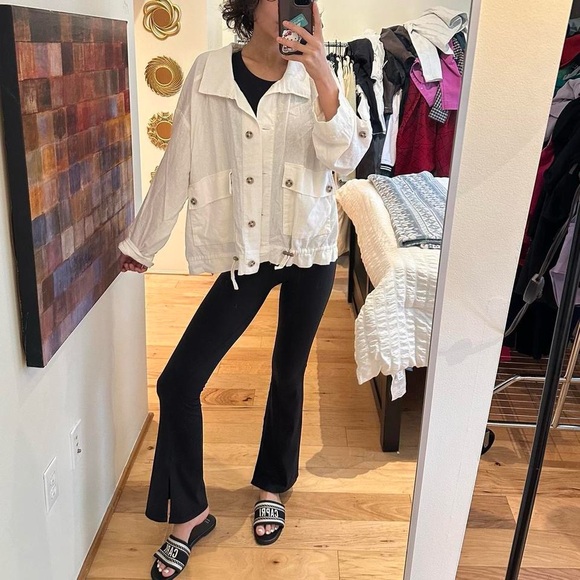 Cream Button-Up Jacket - Picture 1 of 6